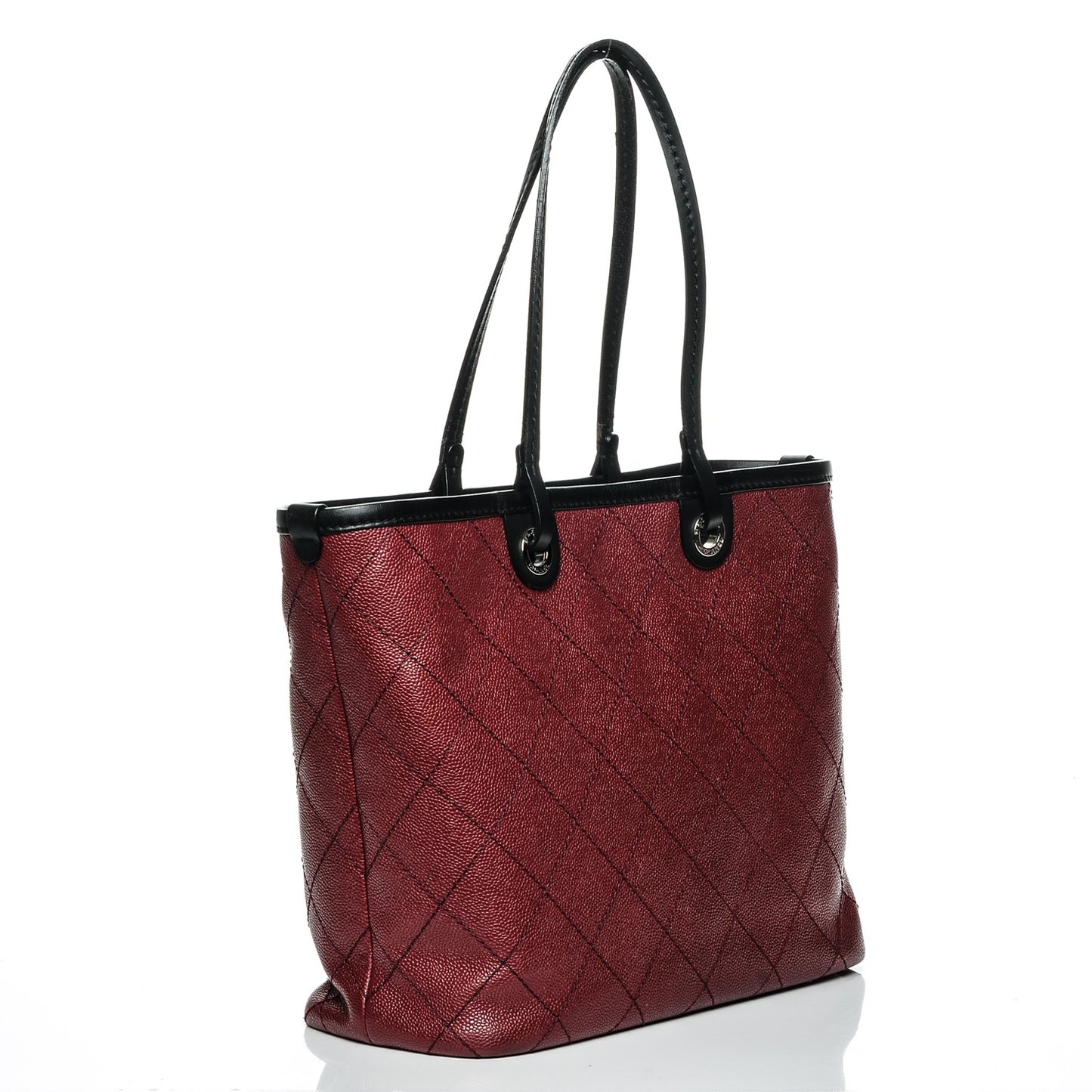 Grained Calfskin Shopping Fever Tote Red