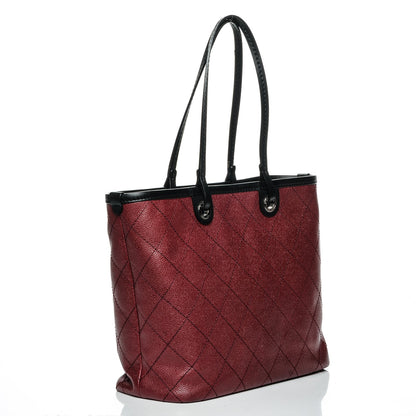 Chanel Grained Calfskin Shopping Fever Tote Red 4 of 9