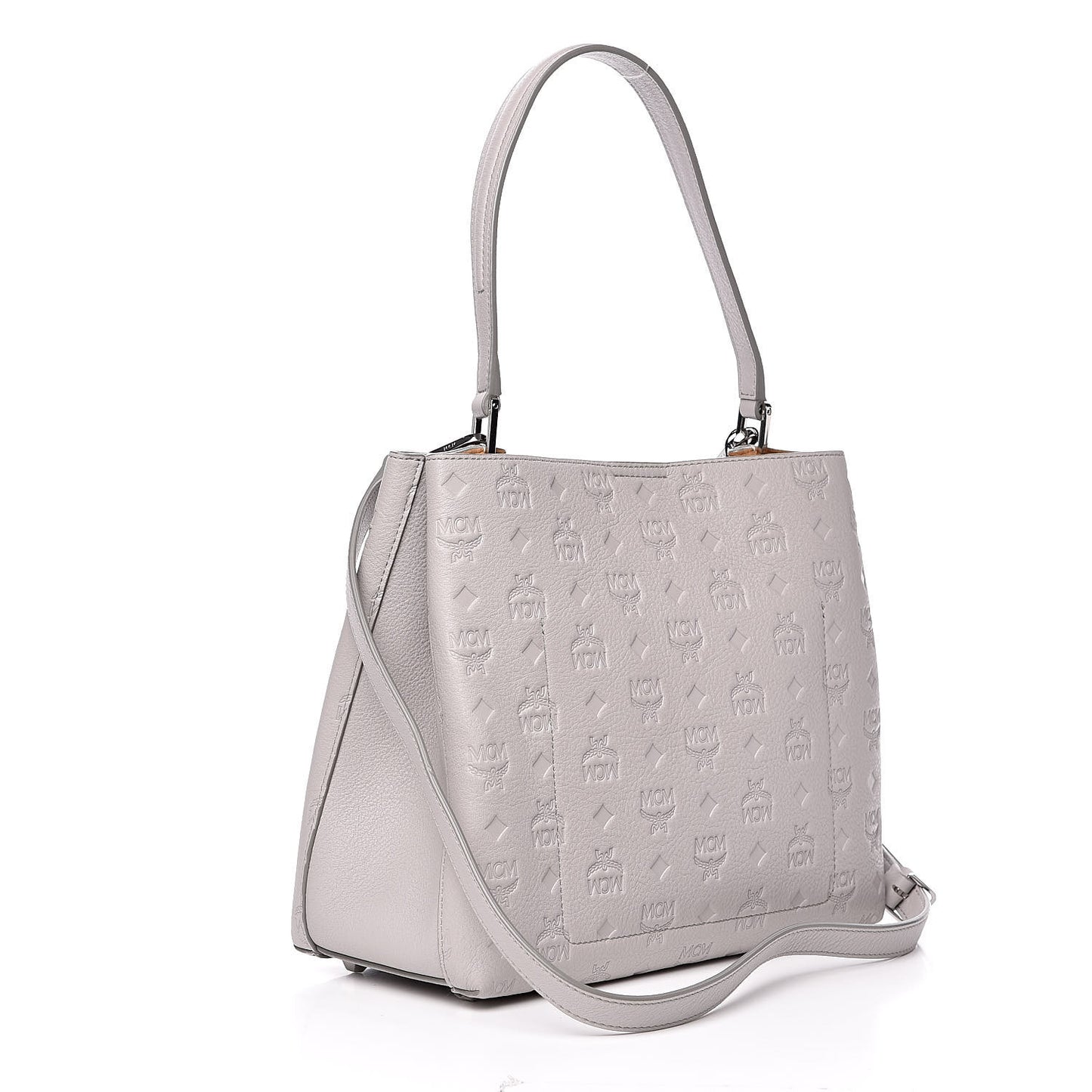 Calfskin Ottomar Monogram Sarah Medium Hobo Dove Grey