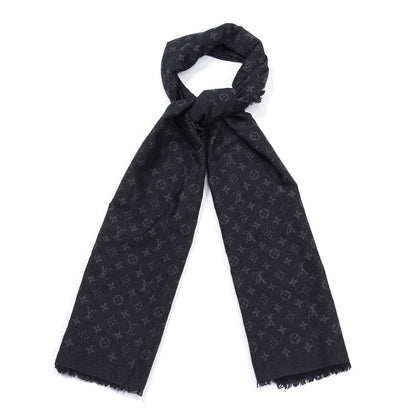 Louis Vuitton Cotton Monogram Shawl Gray 2 of 5