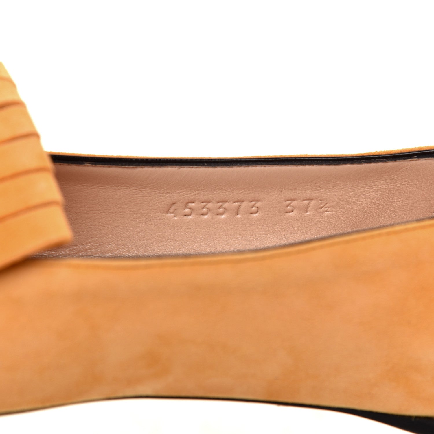 Gucci Kid Scamosciato GG Marmont Fringe Flats 37.5 Crystal Copper 8 of 10