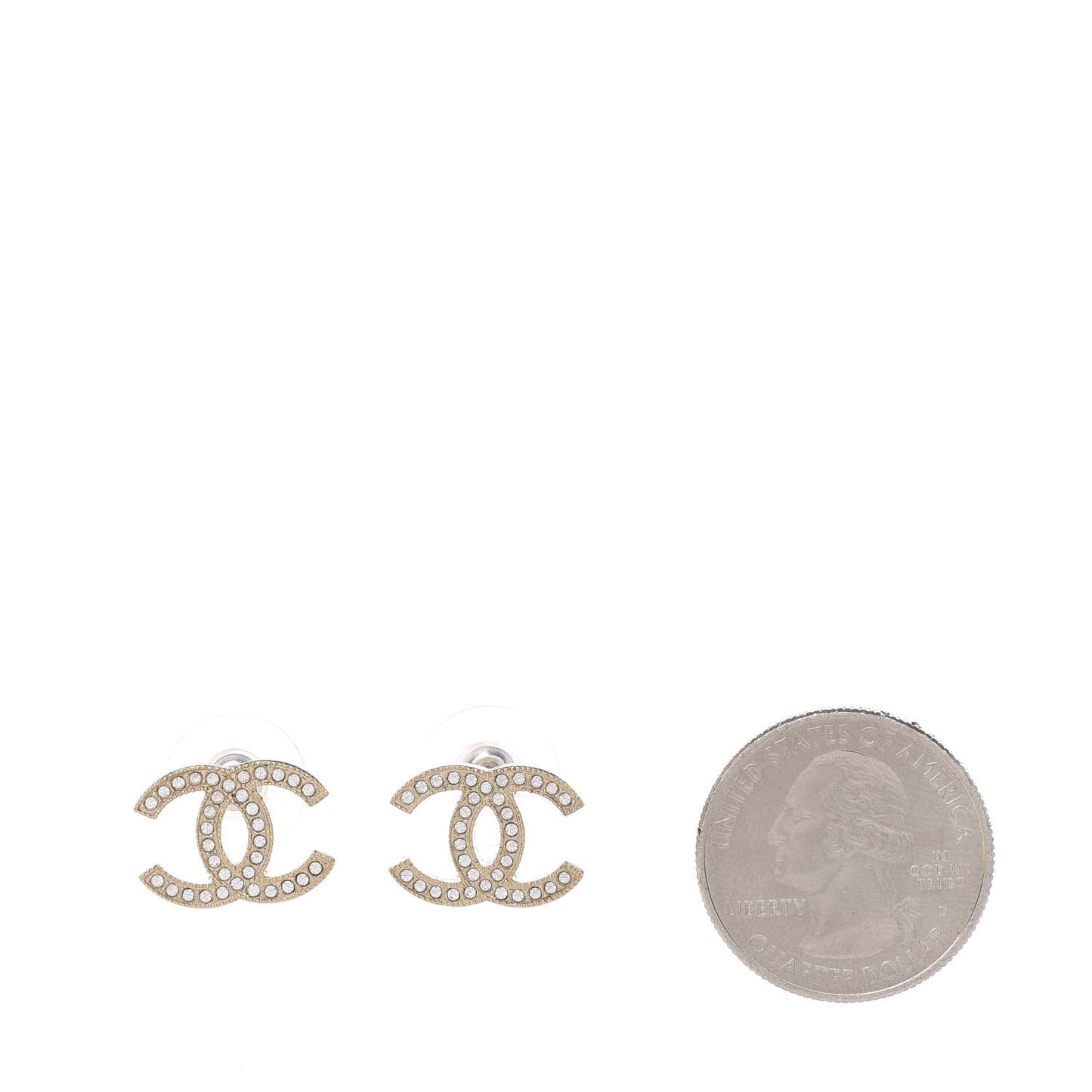 Crystal CC Earrings Gold