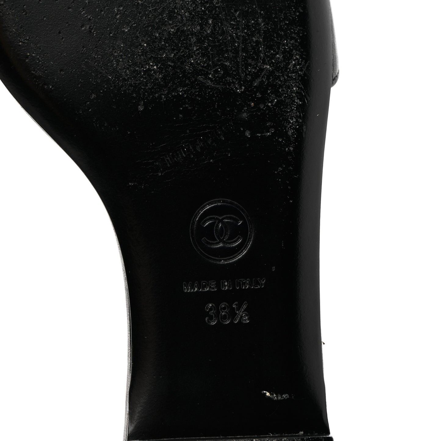 Lambskin Cork Camellia Sandals 38.5 Black