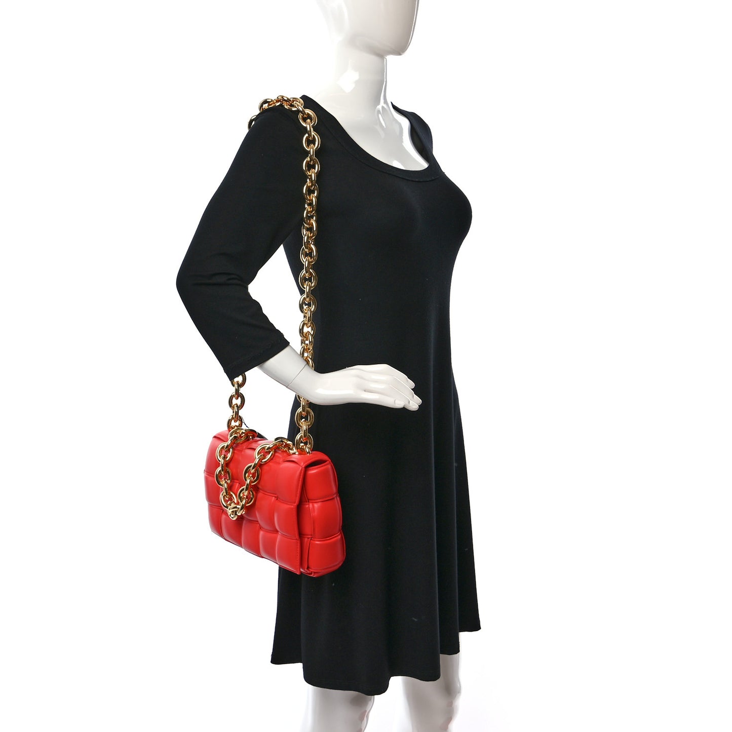 Lambskin Maxi Intreccio Padded Chain Cassette Crossbody Bag Sunburst