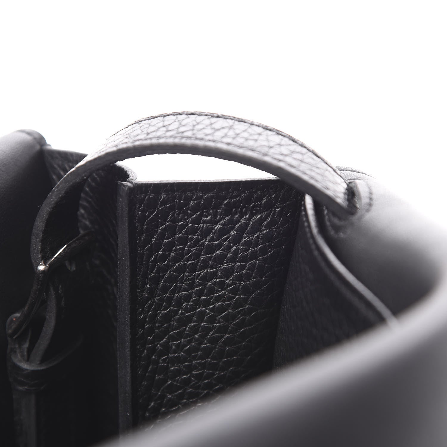 Hermes Taurillon Clemence Halzan 31 GM Black 9 of 12