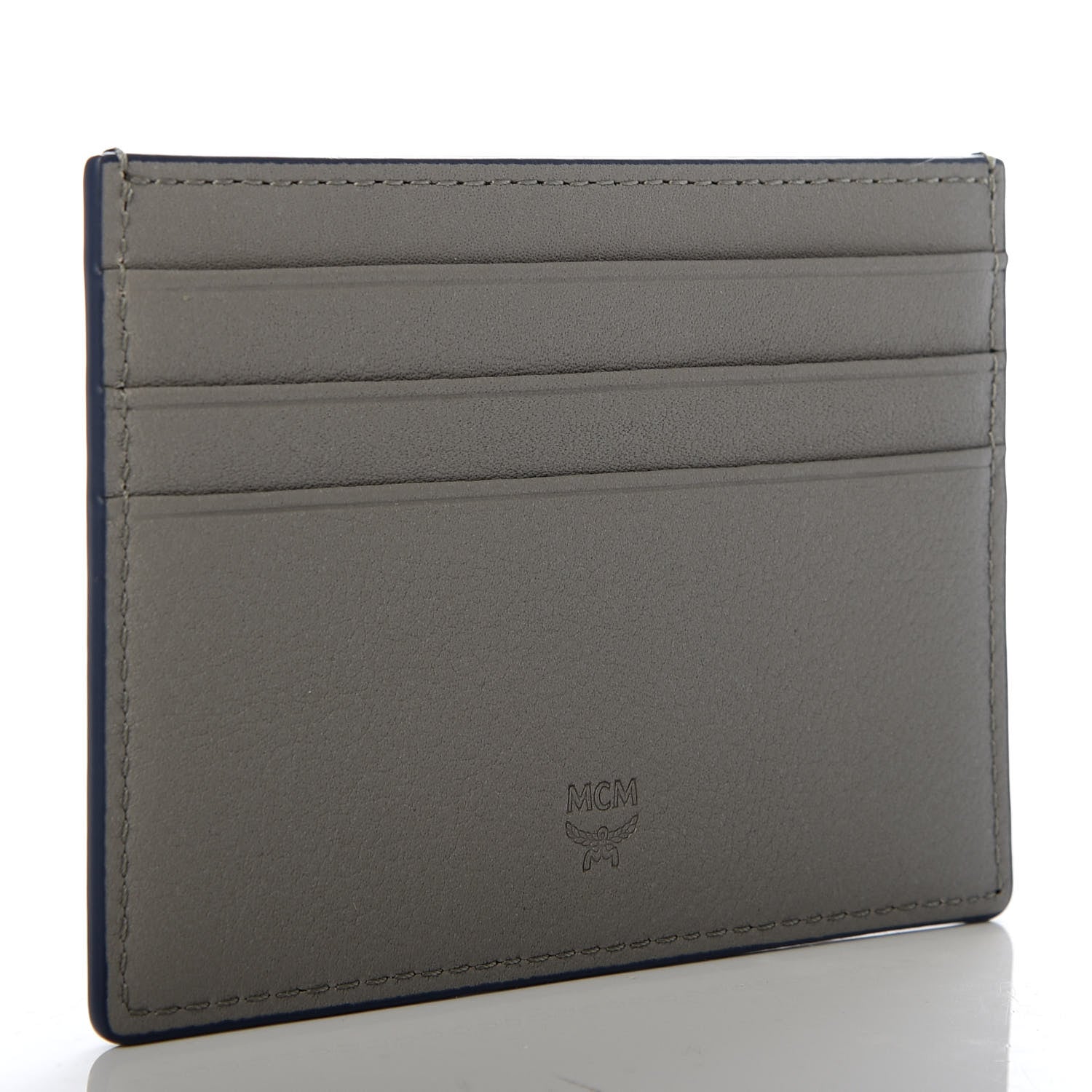 MCM Coburg Injection Embossed Card Case Navy Grey 3 of 7