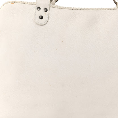 Christian Dior Calfskin Braided Gaucho Double Saddle Bag White 18 of 21