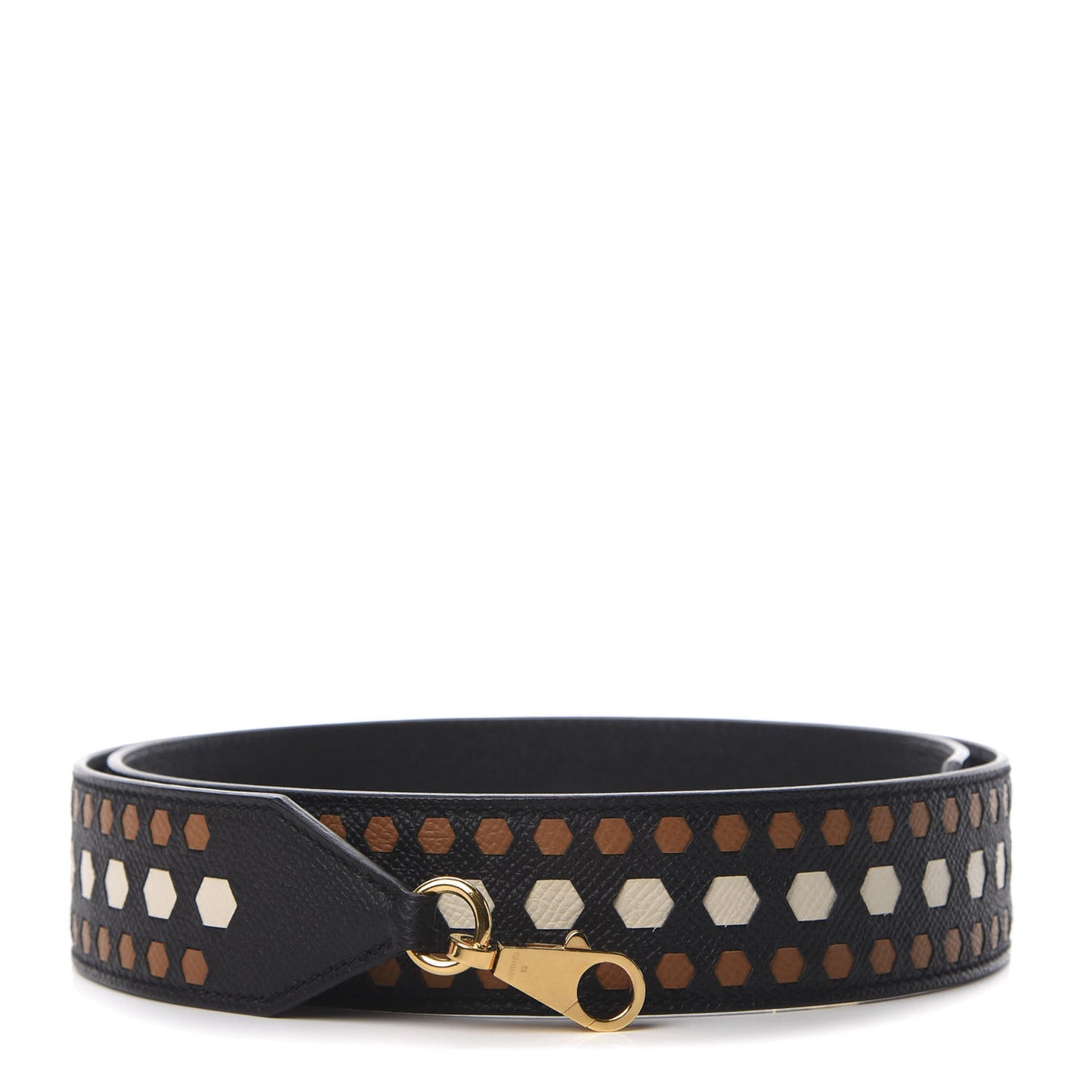 Epsom 45mm Mousqetons Tressage Shoulder Strap Black Gold