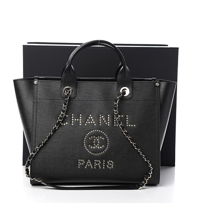 Chanel Caviar Small Studded Deauville Tote Black 10 of 10