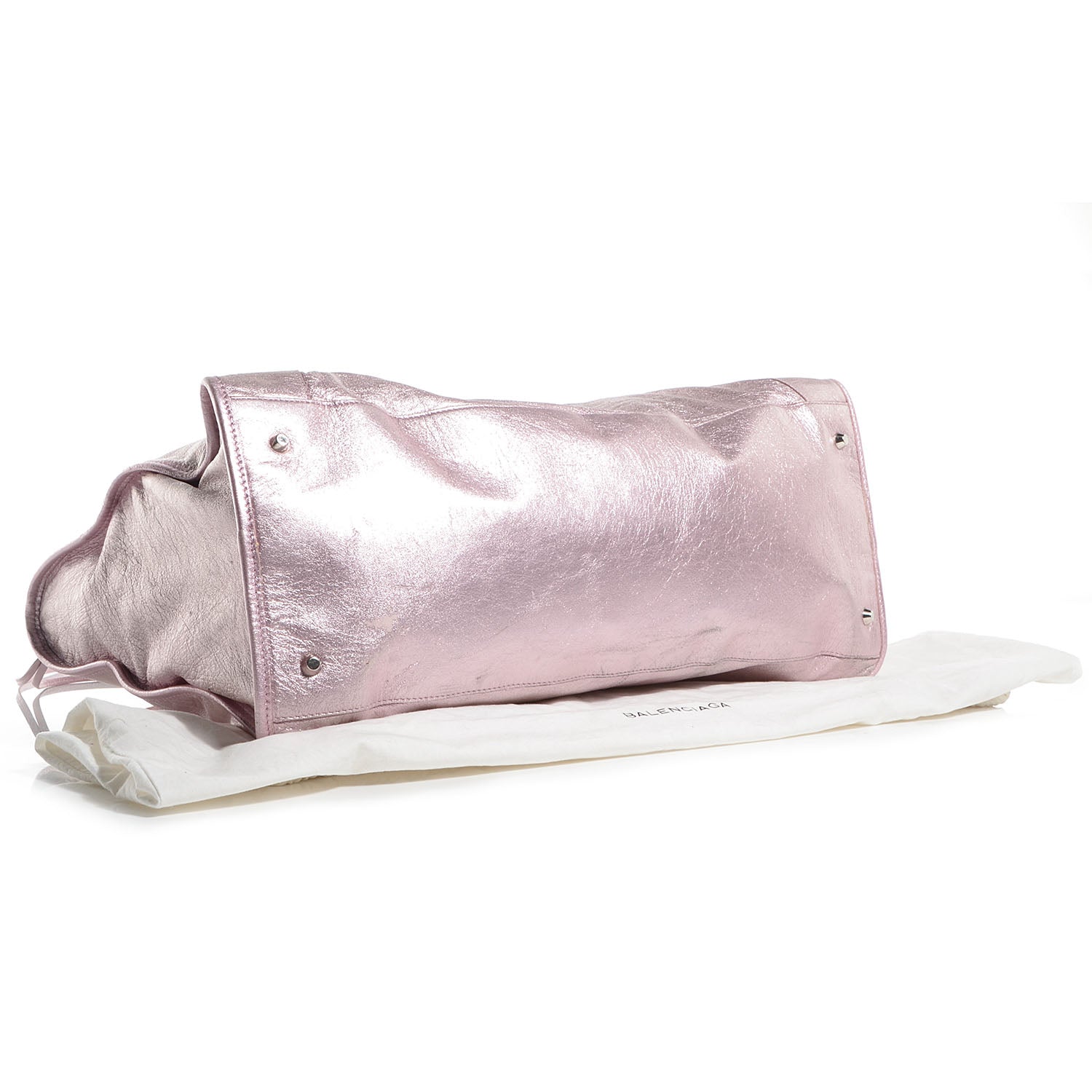 Balenciaga Metallic Agneau Classic Silver Hardware Work Sparkle Pale Rose 5 of 11