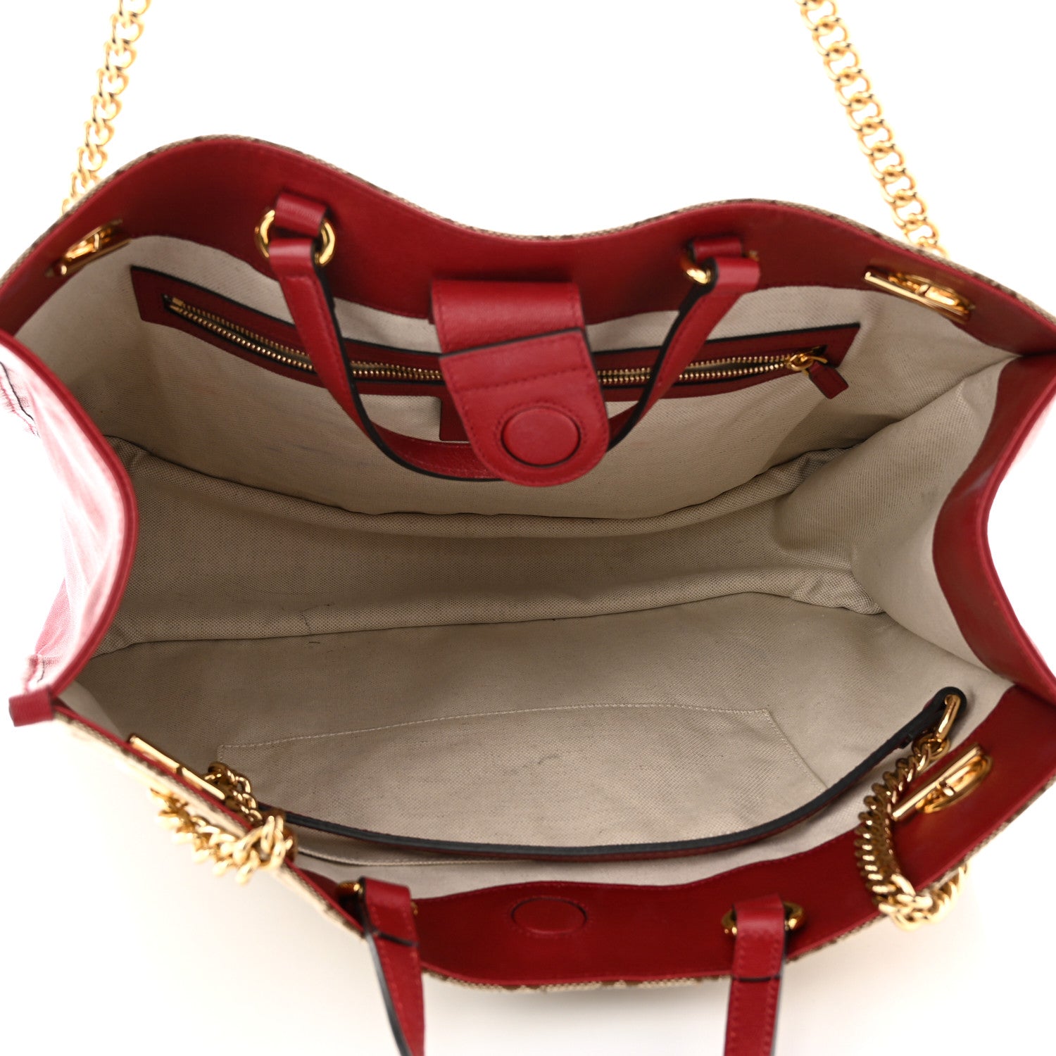 Gucci Monogram New Sakai Calfskin Lux Large Horsebit 1955 Tote Bag Beige Ebony New Cherry Red 5 of 11