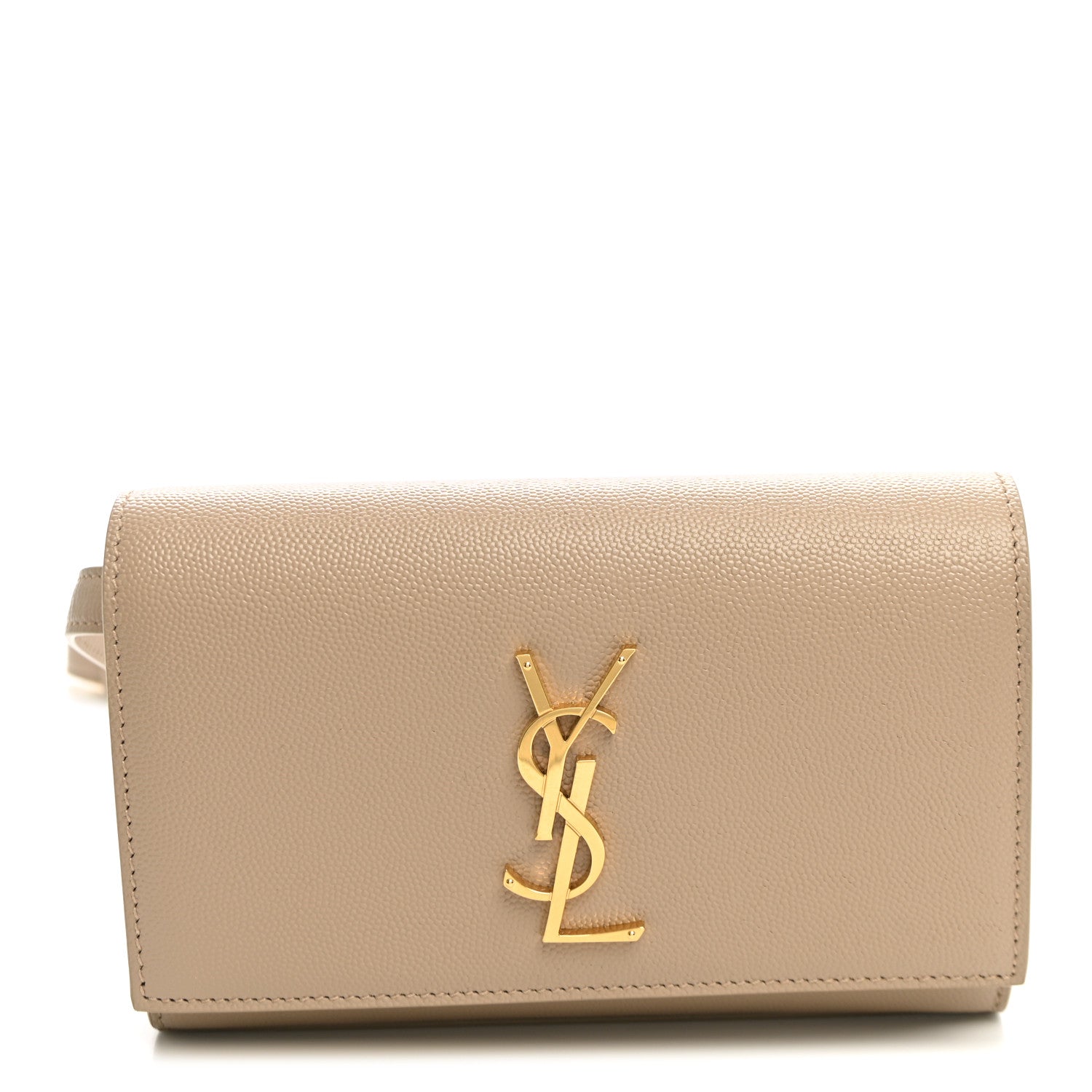 Saint Laurent Grain De Poudre Monogram Kate Belt Bag Dark Beige 1 of 8