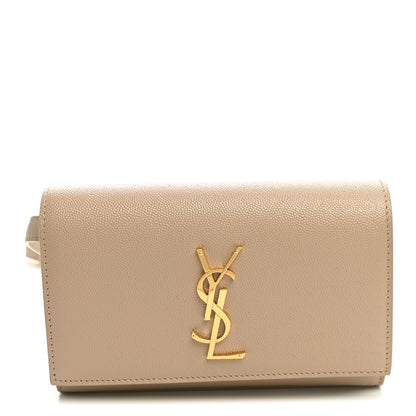 Saint Laurent Grain De Poudre Monogram Kate Belt Bag Dark Beige 1 of 8