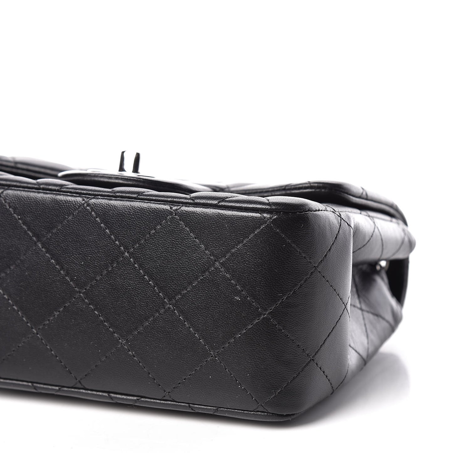 Lambskin Quilted Mini Square Flap Black
