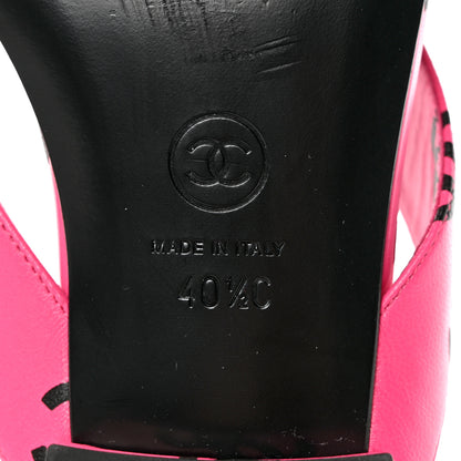 Chanel Printed Lambskin Coco Beach Thong Sandals 40.5 Dark Pink Black 8 of 8