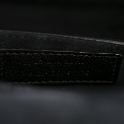 Saint Laurent Metallic Grain De Poudre Medium Classic Monogram Kate Satchel Dark Lead 7 of 13