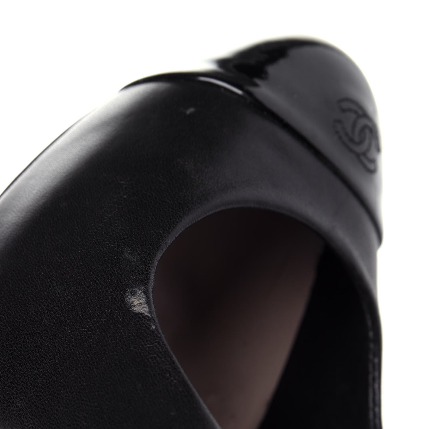 Chanel Lambskin Cap Toe CC Pumps 37.5 Black 9 of 13