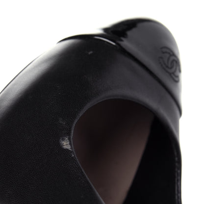 Chanel Lambskin Cap Toe CC Pumps 37.5 Black 9 of 13