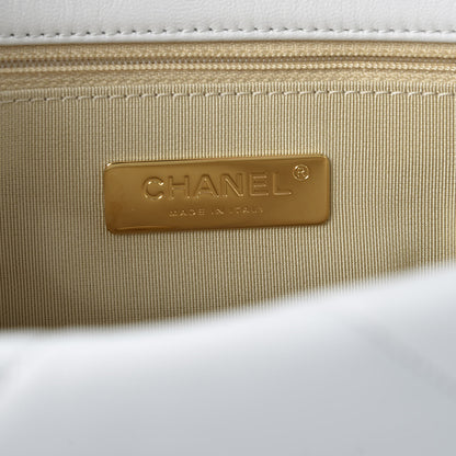 Chanel Lambskin Quilted Medium 19 Flap White 7 of 9