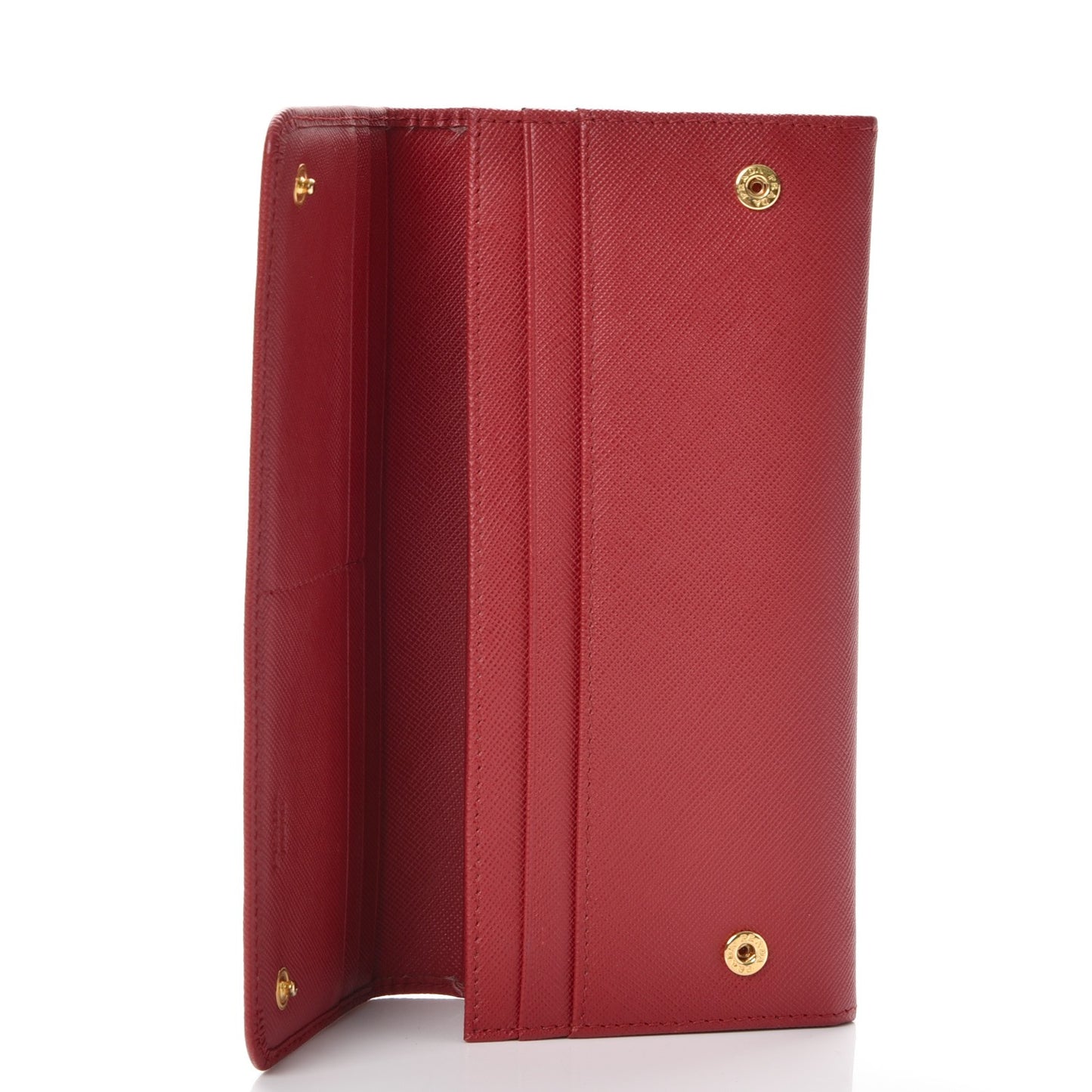 Saffiano Metal Continental Flap Wallet Fuoco