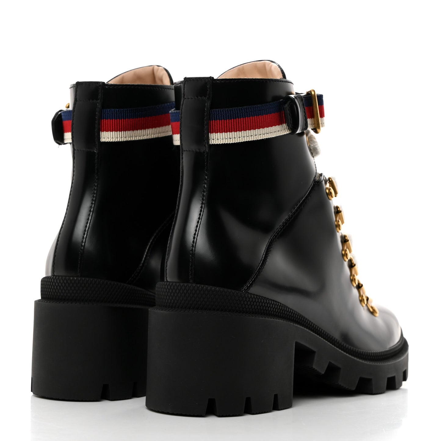 Calfskin Sylvie Web Womens Lace Up Combat Boots 36.5 Black