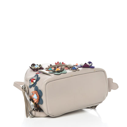 Fendi Vitello Dolce Flowerland Studded Mini Backpack Grigio Polvere Multicolor 4 of 11