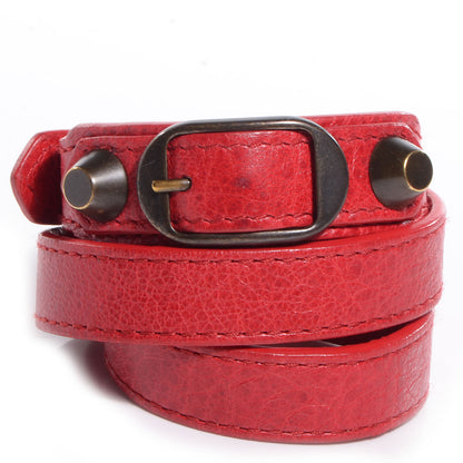 Balenciaga Agneau Triple Tour Bracelet Small Rouge Coquelicot 1 of 5