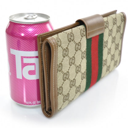 Gucci Monogram Signature Web Continental Wallet 2 of 8