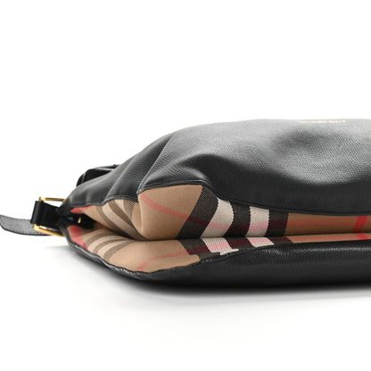 Burberry Derby Calfskin House Check Cornwall Hobo Black 7 of 10