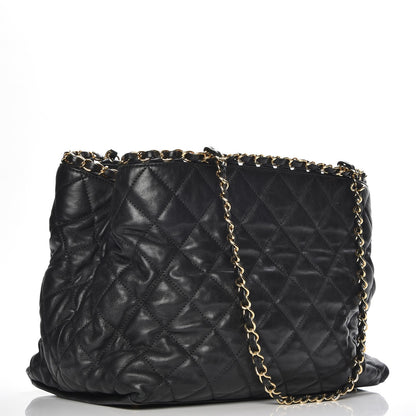 Chanel Calfskin Quilted Small Chain Me Tote Black 5 of 9