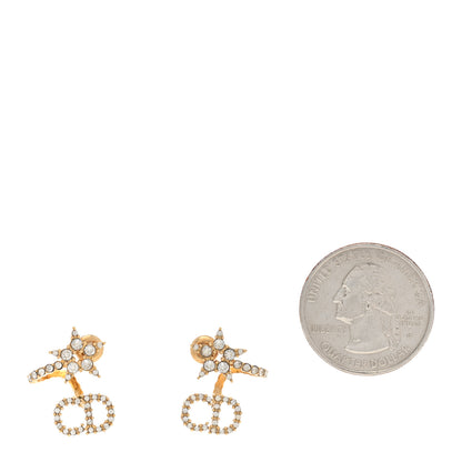 Christian Dior Crystal Clair D Lune Wrap Around Earrings Gold 2 of 5
