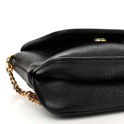 Gucci Pebbled Calfskin Small 1973 Chain Shoulder Bag Black 9 of 13