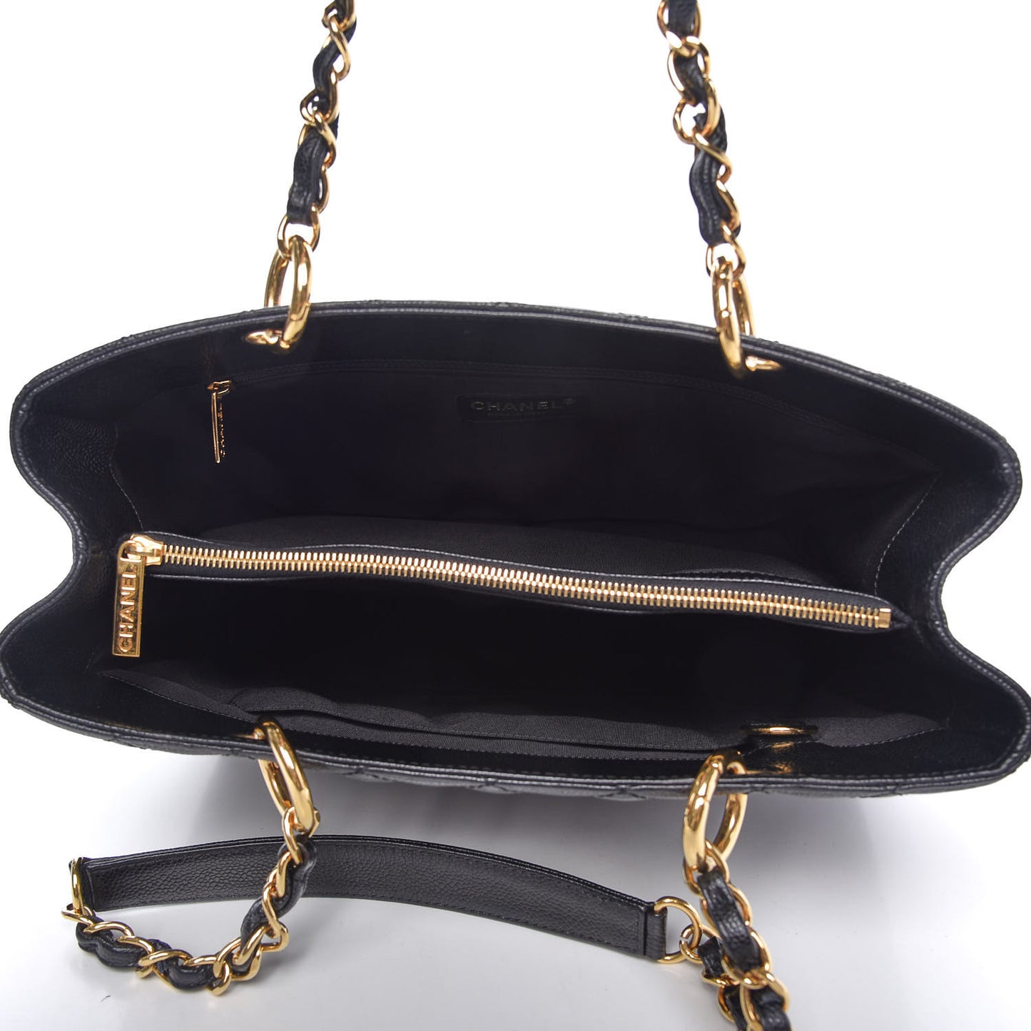 Caviar Quilted Grand Shopping Tote GST Black