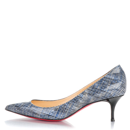 Christian Louboutin Patent Pigalle Follies 55 Pumps 39 Navy Black 1 of 6