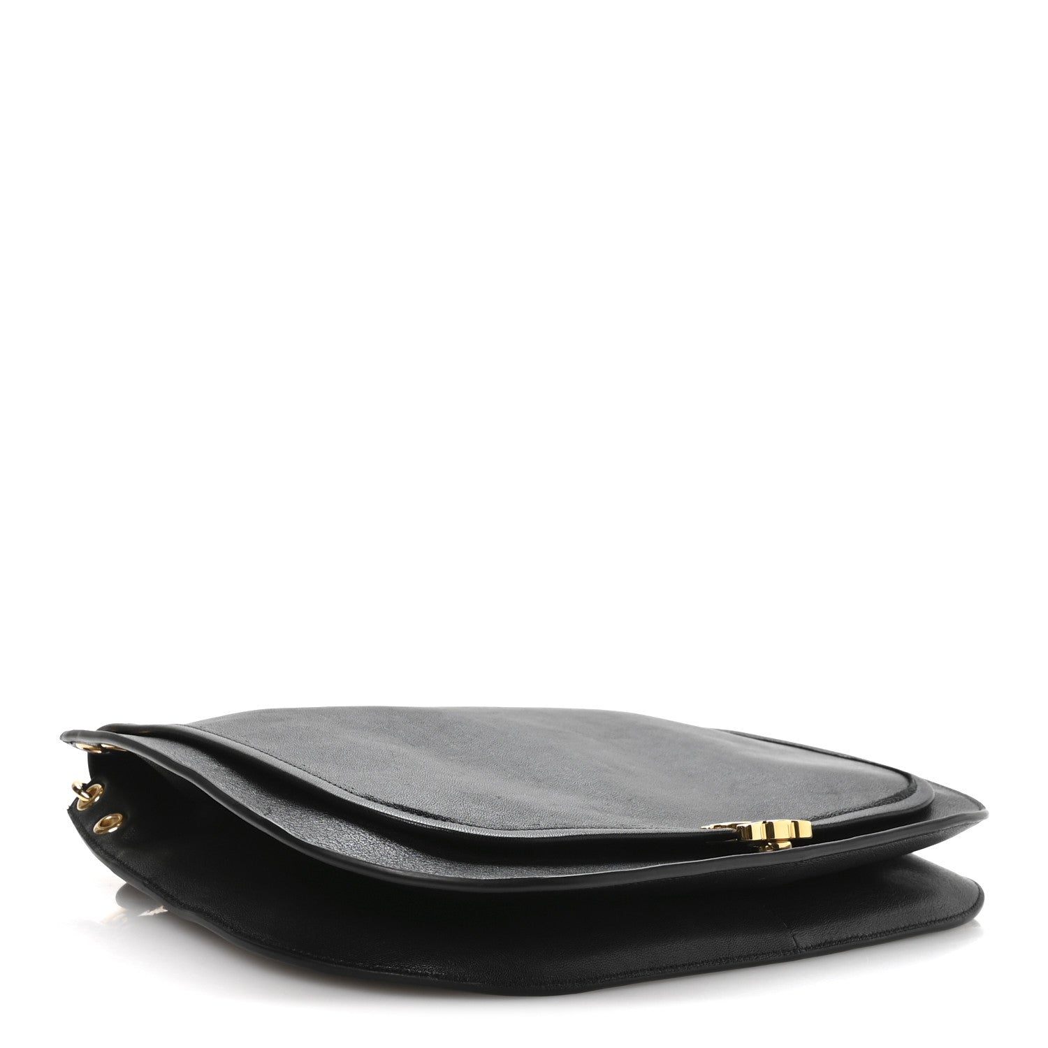 Celine Shiny Lambskin Soft Triomphe Besace Bag Black 4 of 11