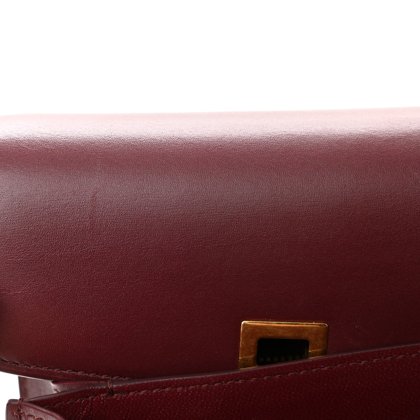 Box Calfskin Small Classic Box Flap Bag Burgundy