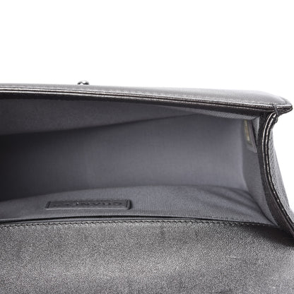 Chanel Metallic Lambskin Perforated Medium Boy Flap Dark Silver 4 of 9