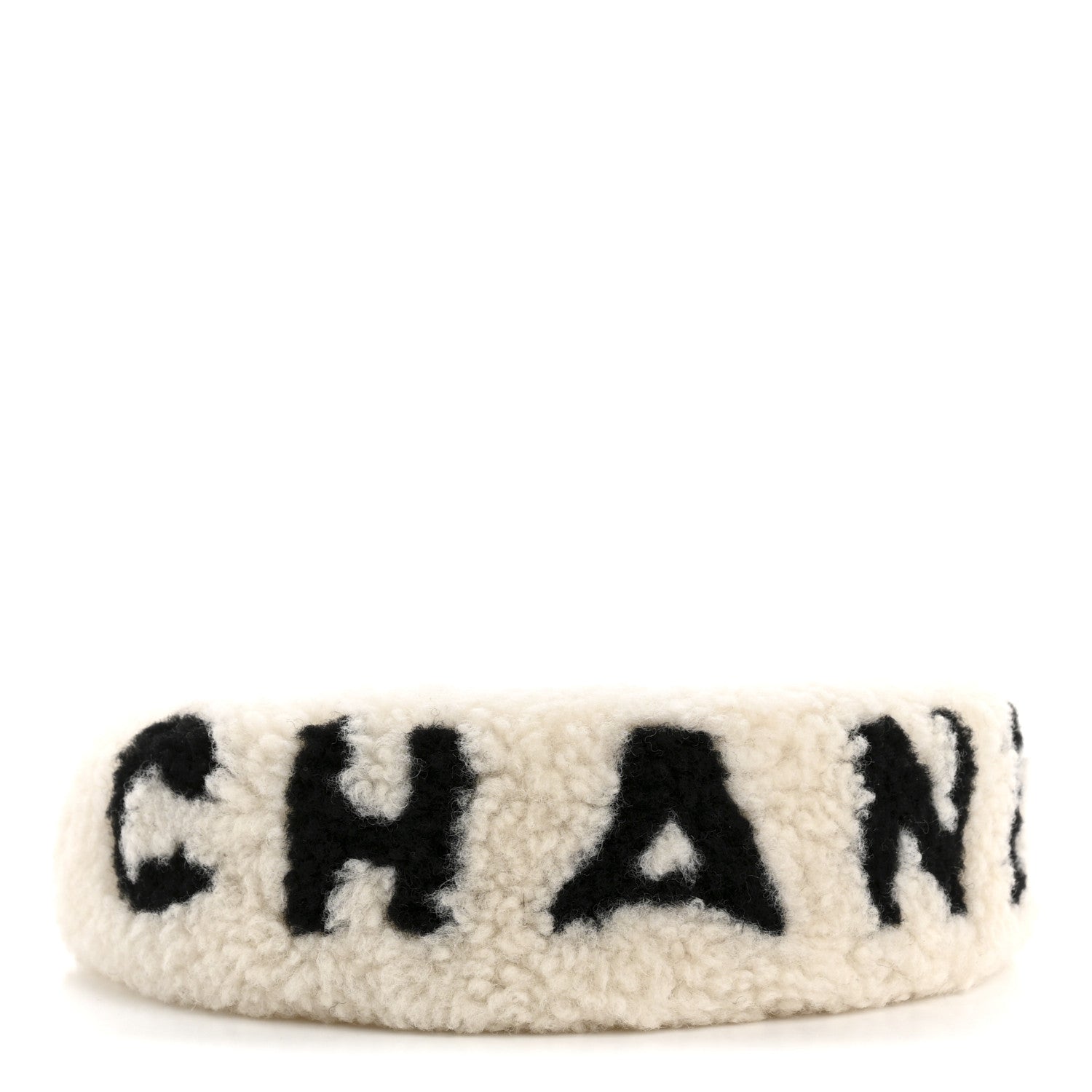 Chanel Shearling Logo Headband Ecru Black 1717065 – FASHIONPHILE