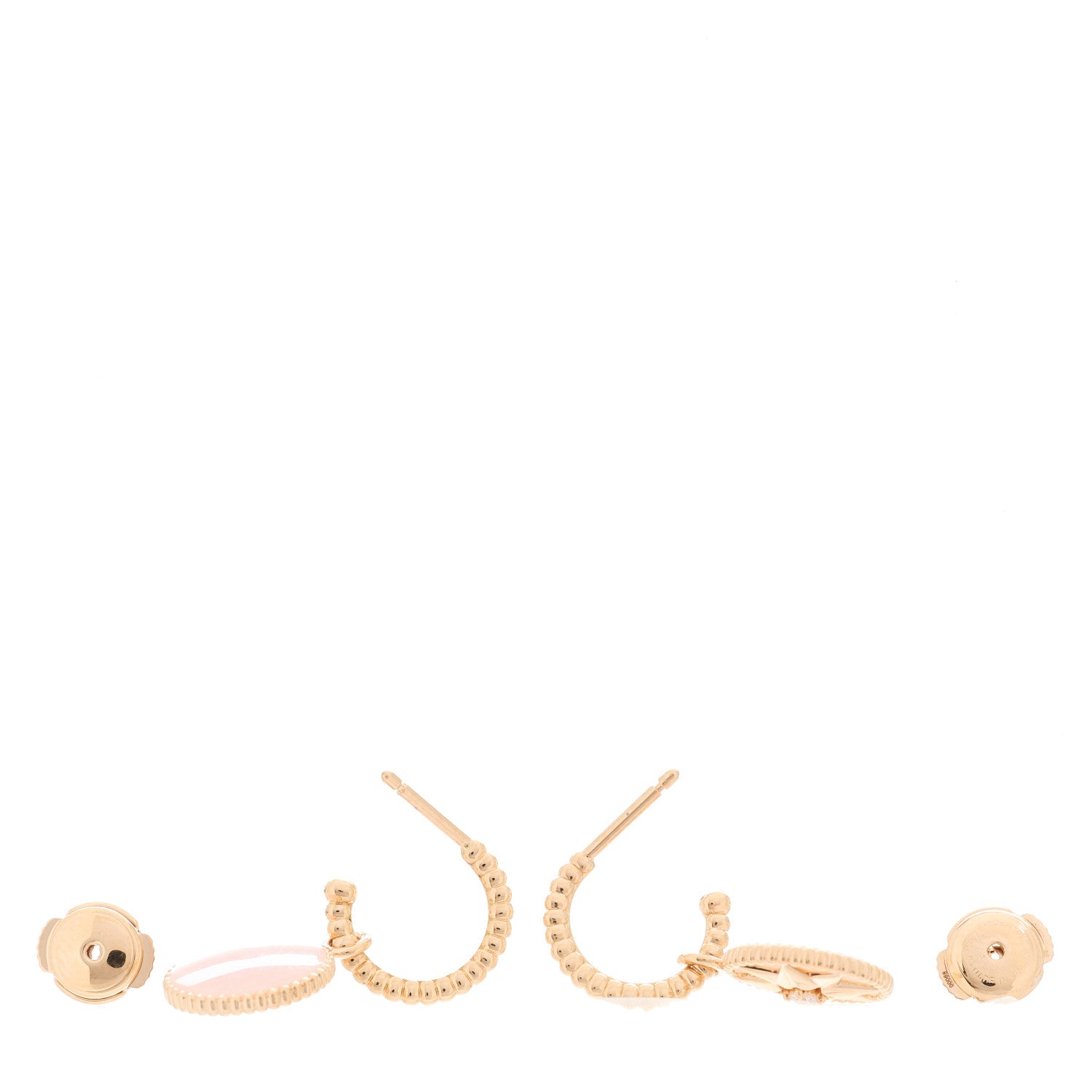 Christian Dior 18K Rose Gold Diamond Pink Opal Rose Des Vents Drop Earrings 3 of 5