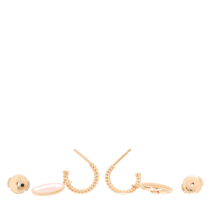 Christian Dior 18K Rose Gold Diamond Pink Opal Rose Des Vents Drop Earrings 3 of 5