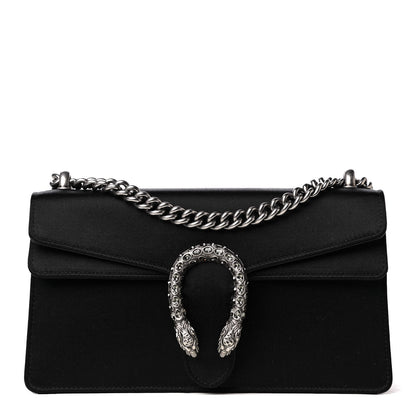 Gucci Satin Silk Crystal Small Dionysus Shoulder Bag Black Black Diamond 1 of 5