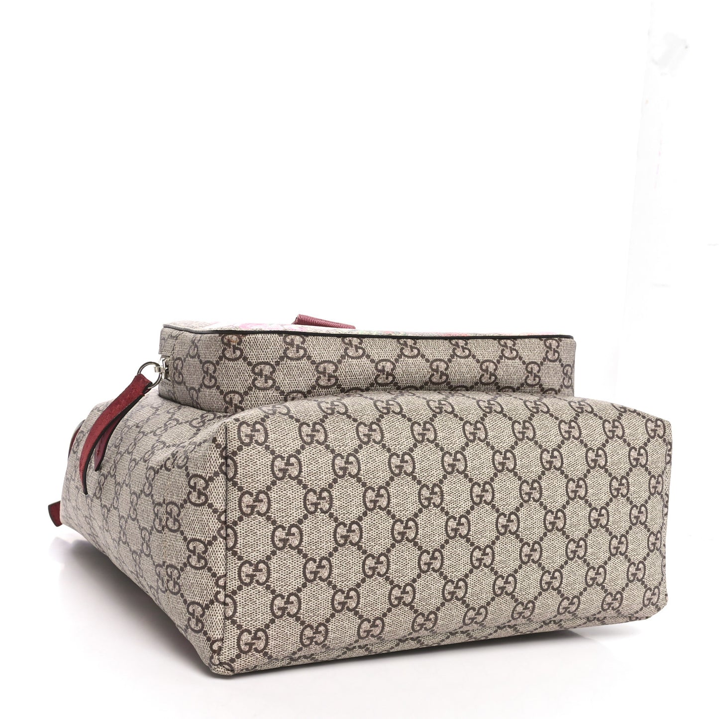 GG Supreme Monogram Blooms Medium Single Buckle Backpack Beige Multicolor Dry Rose