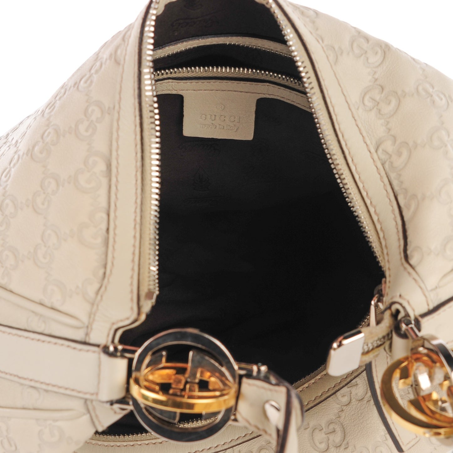 Guccissima Medium GG Twins Hobo Off White