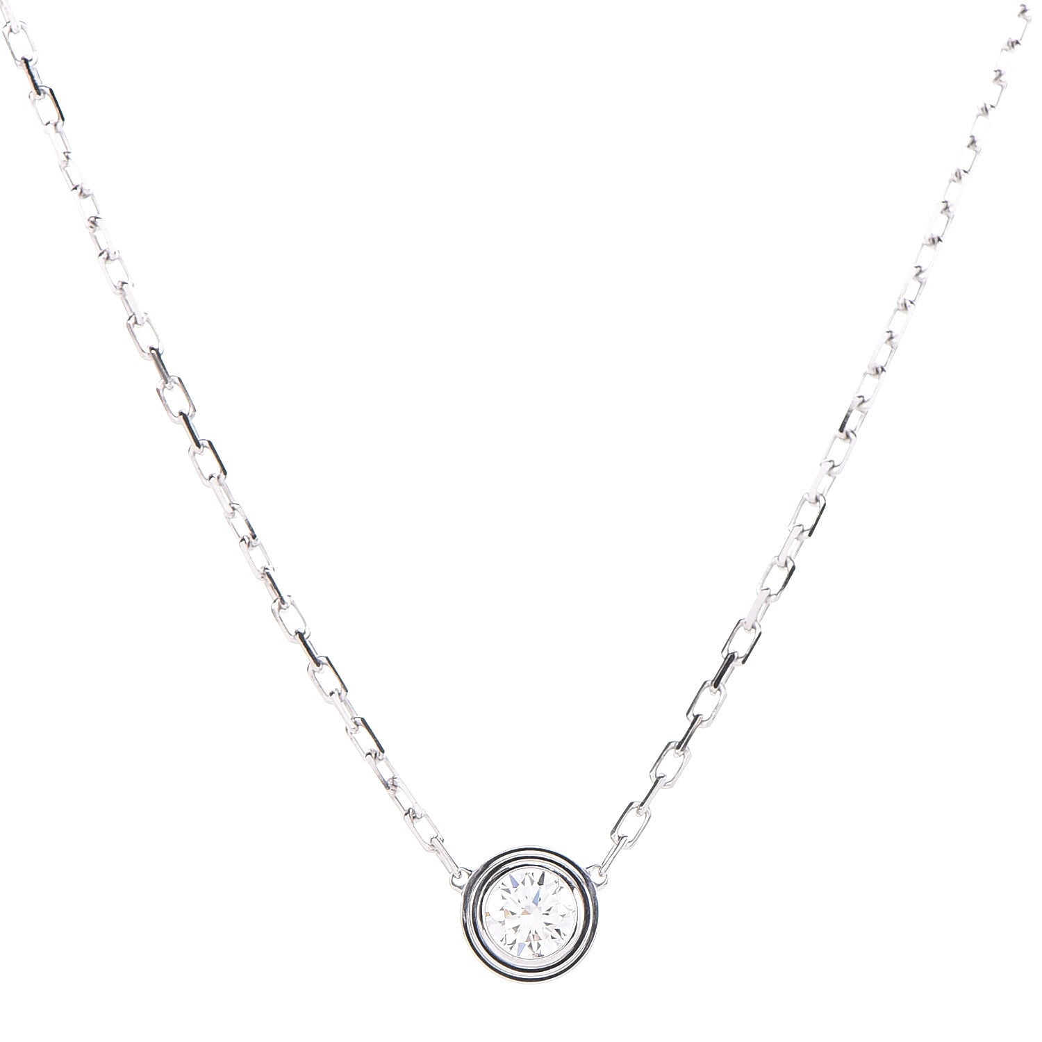 Cartier 18K White Gold Diamond LM D'Amour Pendant Necklace 6 of 7