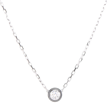 Cartier 18K White Gold Diamond LM D'Amour Pendant Necklace 6 of 7