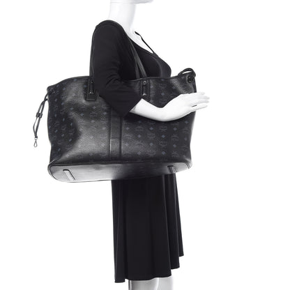 MCM Visetos Large Liz Reversible Shopper Tote Black 2 of 9