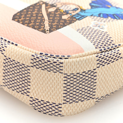 Louis Vuitton Damier Azur 2018 Christmas Animation Mini Pochette Accessories 9 of 10