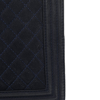 Chanel Iridescent Caviar Quilted Large Boy Flap Navy Blue 16 of 16