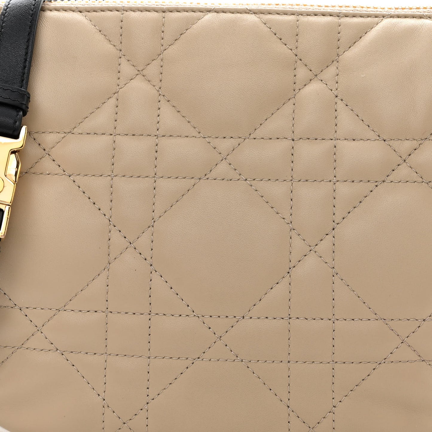 Lambskin Cannage Medium Dior Vibe Hobo Bag Beige