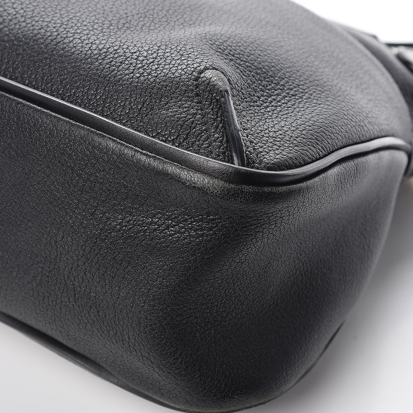 Grained Lambskin Calfskin Medium Lexa Shoulder Bag Black